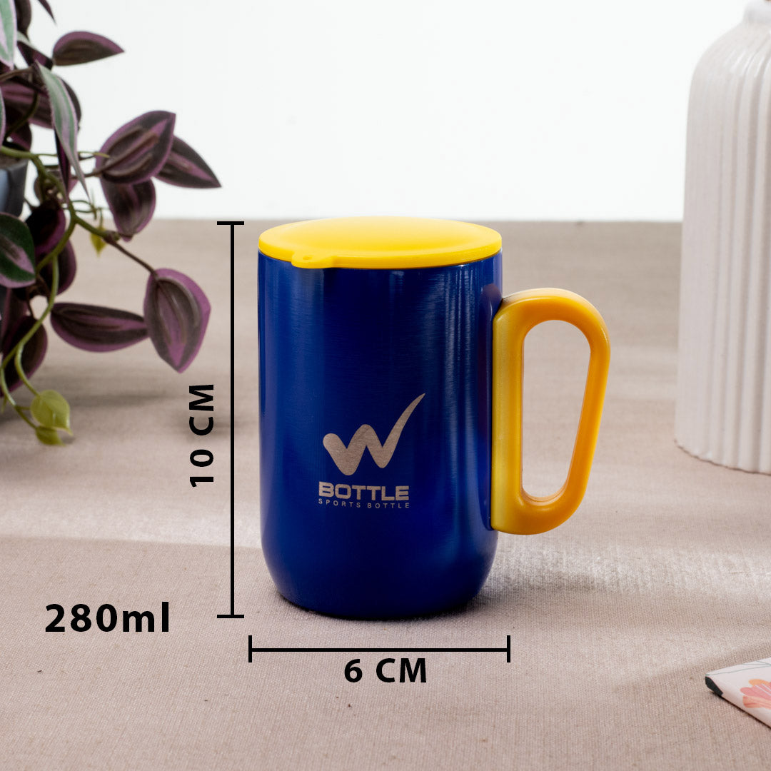 Matte Blue-Yellow Anti-Rust Metallic Mug – 280ml-10×6 cm