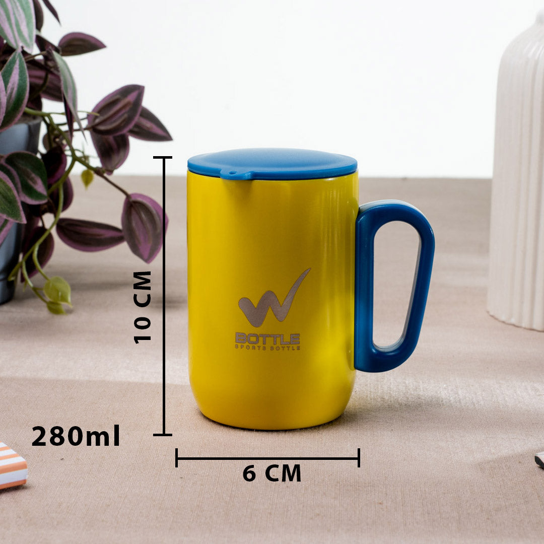 Luxe Matte Yellow-Sky Anti-Rust Metallic Mug – 280ml-10×6 cm