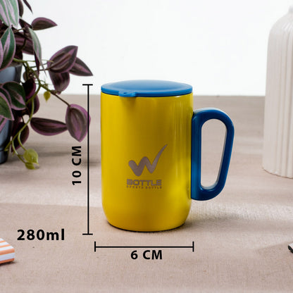 Luxe Matte Yellow-Sky Anti-Rust Metallic Mug – 280ml-10×6 cm