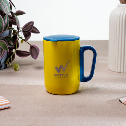 Luxe Matte Yellow-Sky Anti-Rust Metallic Mug – 280ml-10×6 cm