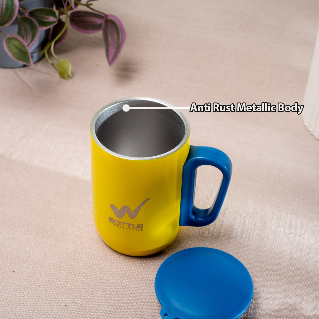 Luxe Matte Yellow-Sky Anti-Rust Metallic Mug – 280ml-10×6 cm