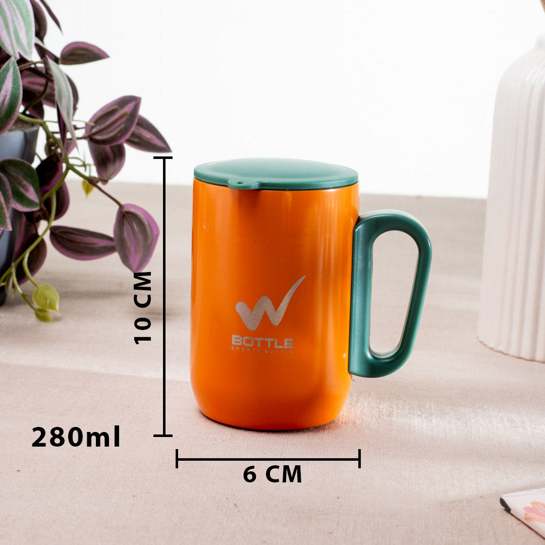 Urban Matte Orange-Green Anti-Rust Metallic Mug – 280ml-10×6 cm