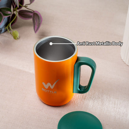 Urban Matte Orange-Green Anti-Rust Metallic Mug – 280ml-10×6 cm