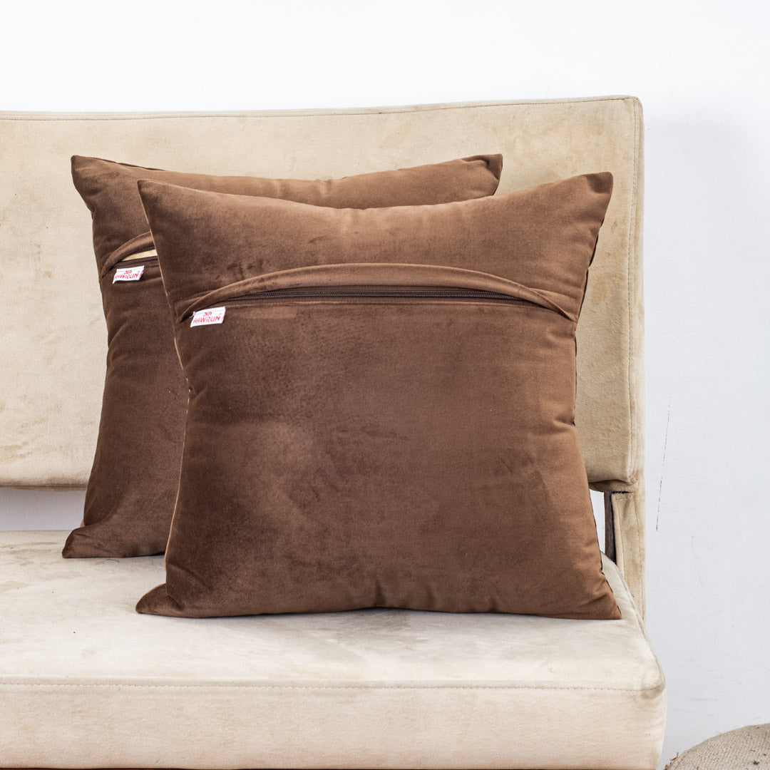 Luxurious Golden Dabka Cushion Cover