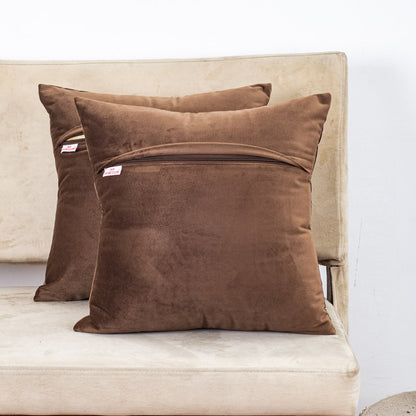 Luxurious Golden Dabka Cushion Cover