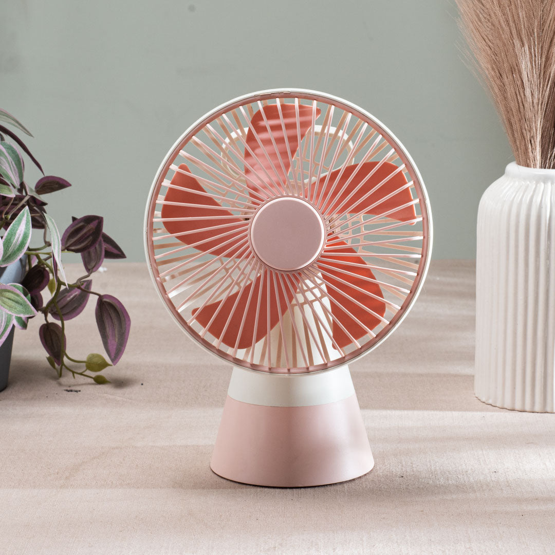 Desktop Table Fan – 16 x 24 x 10 CM-Pink Plastic Body