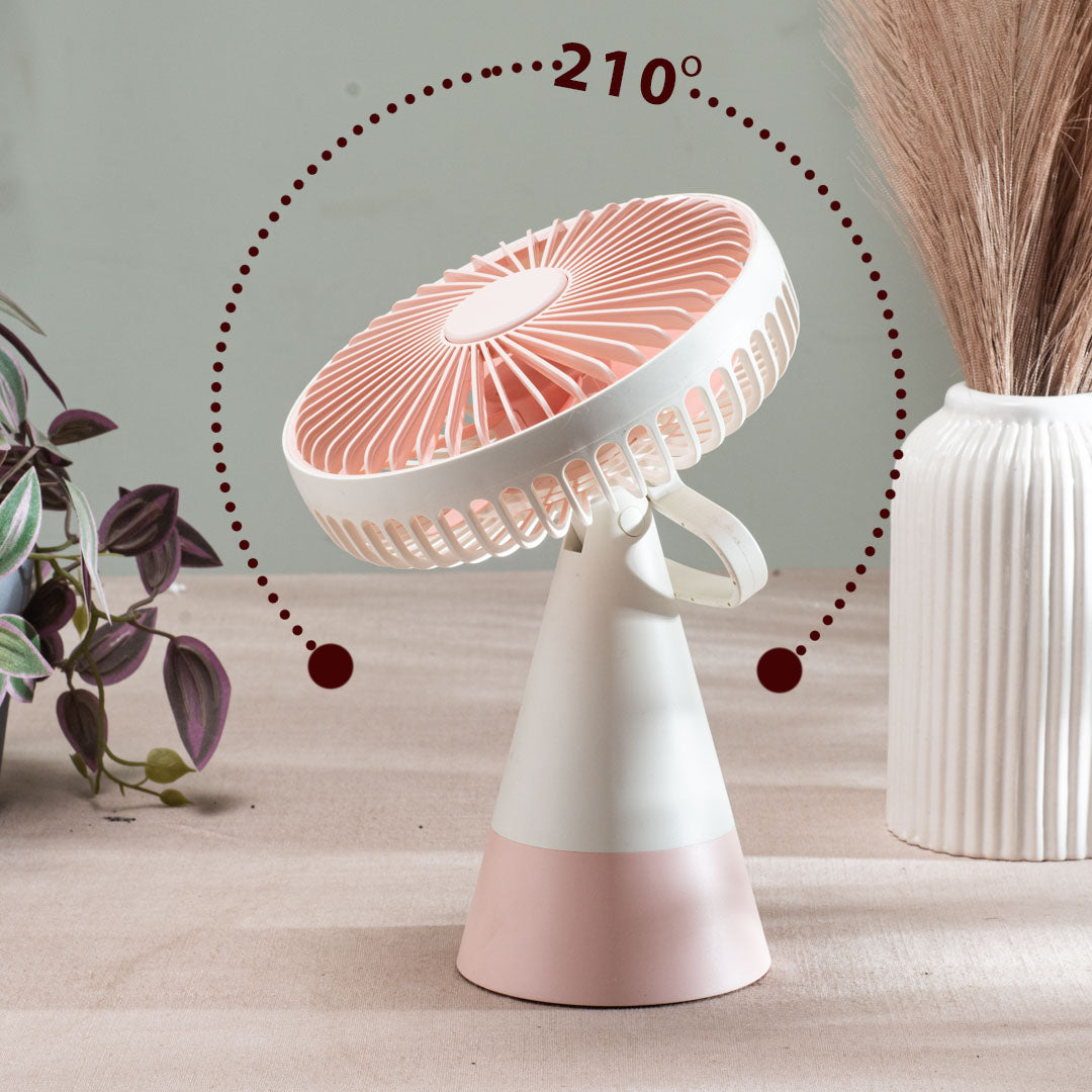 Desktop Table Fan – 16 x 24 x 10 CM-Pink Plastic Body
