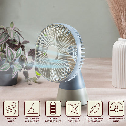 Desktop Table Fan – 16 x 24 x 10 CM-Grey Plastic Body