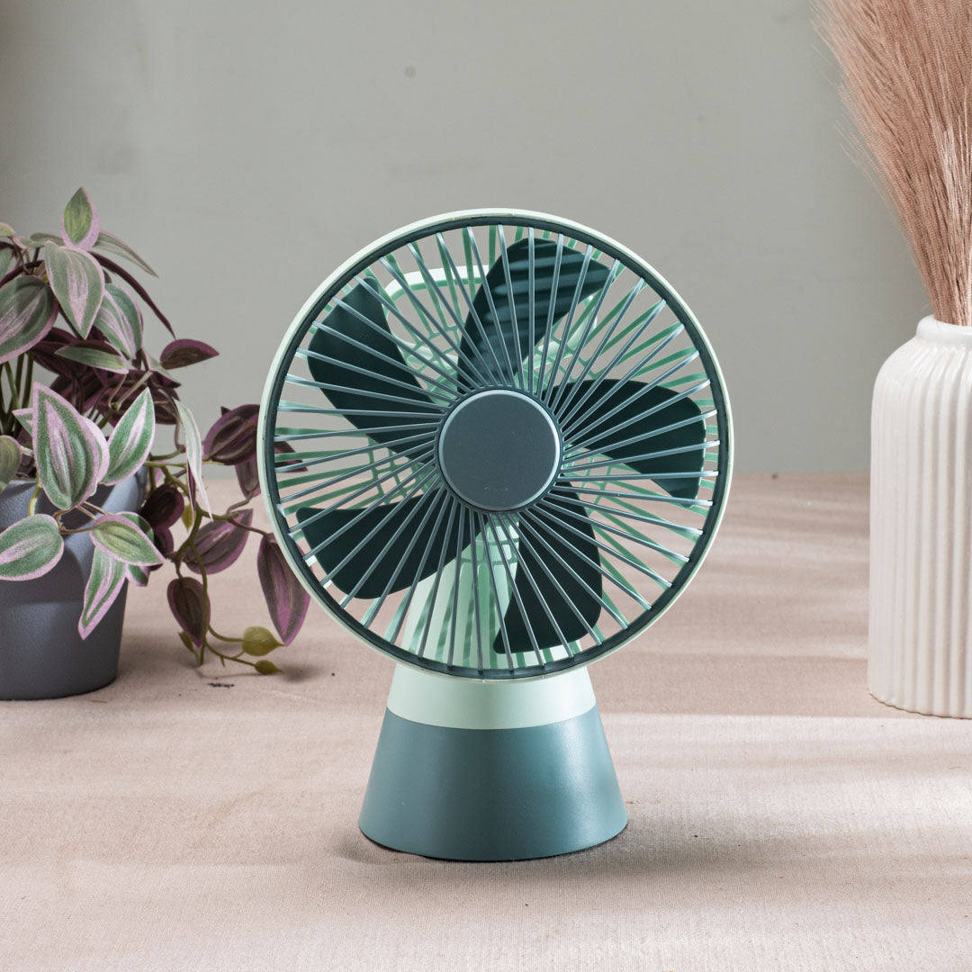 Desktop Table Fan – 16 x 24 x 10 CM-Green Plastic Body