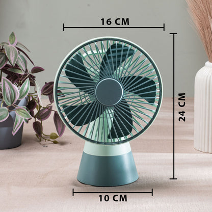 Desktop Table Fan – 16 x 24 x 10 CM-Green Plastic Body