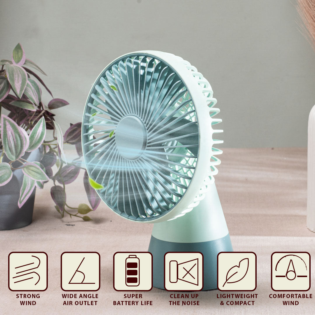 Desktop Table Fan – 16 x 24 x 10 CM-Green Plastic Body