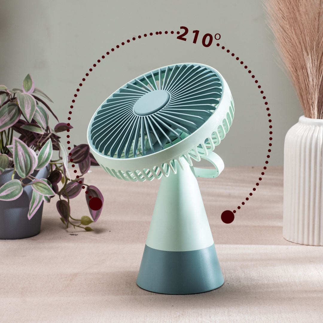 Desktop Table Fan – 16 x 24 x 10 CM-Green Plastic Body
