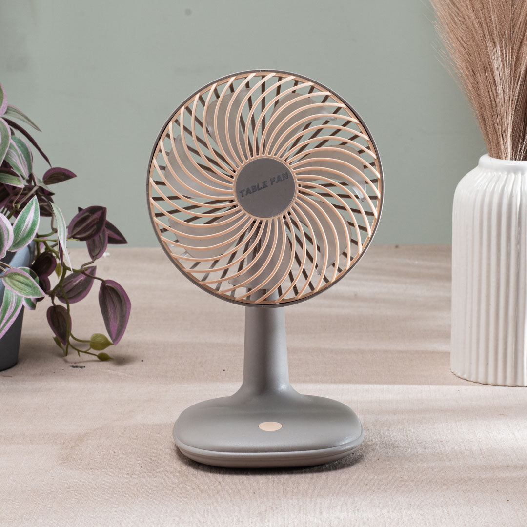 Portable Desktop Table Fan – 14 x 25 x 12 CM-Grey Plastic Body