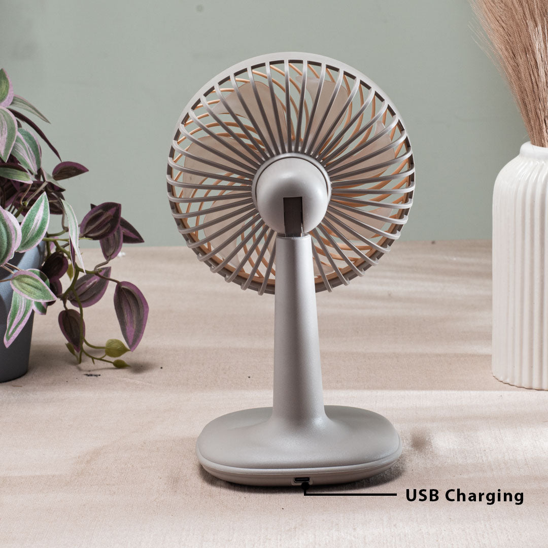 Portable Desktop Table Fan – 14 x 25 x 12 CM-Grey Plastic Body