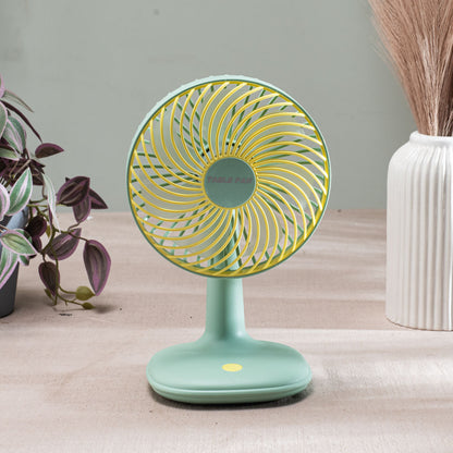 Portable Desktop Table Fan – 14 x 25 x 12 CM-Green Plastic Body