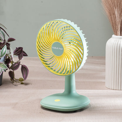 Portable Desktop Table Fan – 14 x 25 x 12 CM-Green Plastic Body