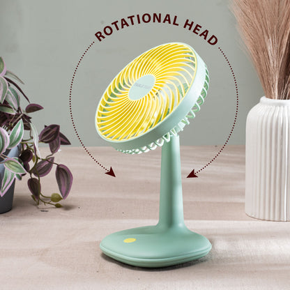 Portable Desktop Table Fan – 14 x 25 x 12 CM-Green Plastic Body