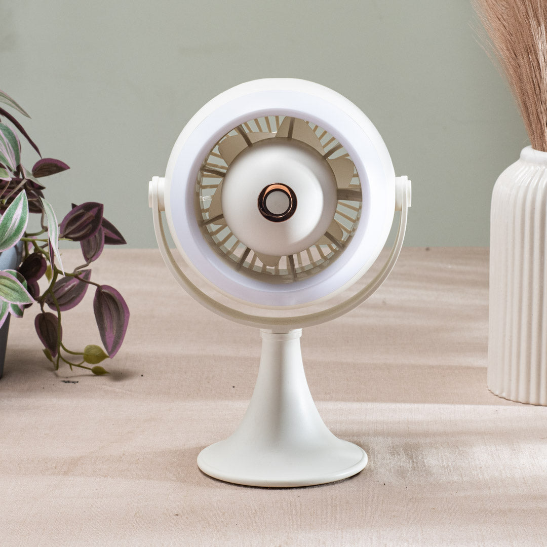Portable Desktop Table Fan – 11 x 21 x 10 CM-White Plastic Body
