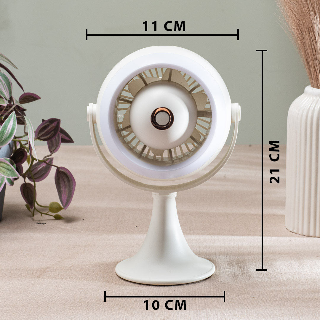 Portable Desktop Table Fan – 11 x 21 x 10 CM-White Plastic Body