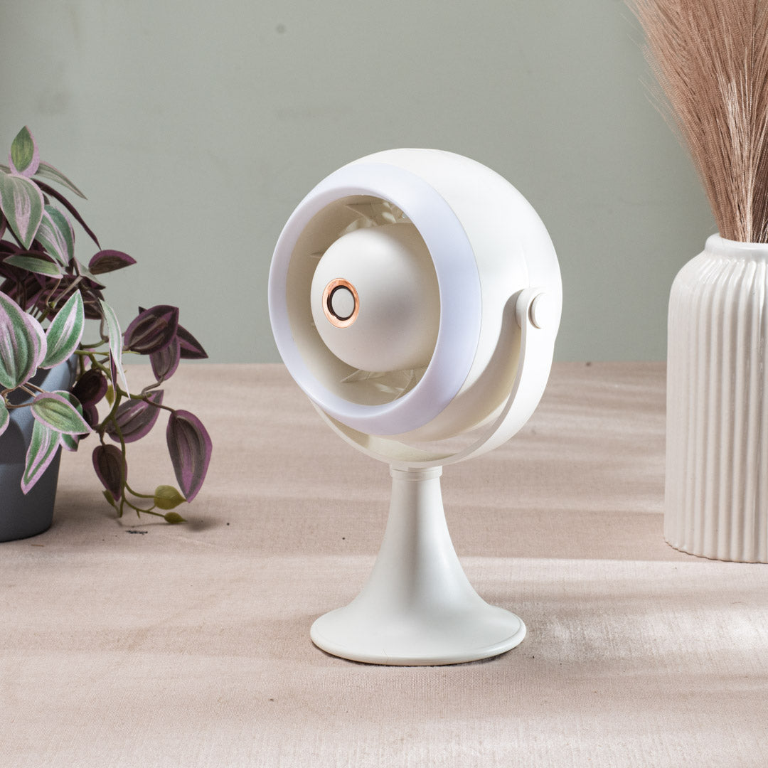 Portable Desktop Table Fan – 11 x 21 x 10 CM-White Plastic Body