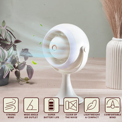 Portable Desktop Table Fan – 11 x 21 x 10 CM-White Plastic Body