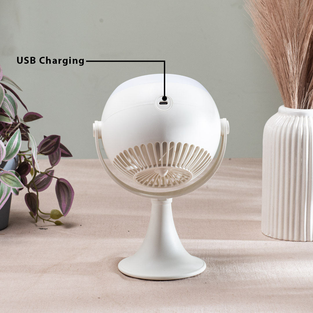 Portable Desktop Table Fan – 11 x 21 x 10 CM-White Plastic Body