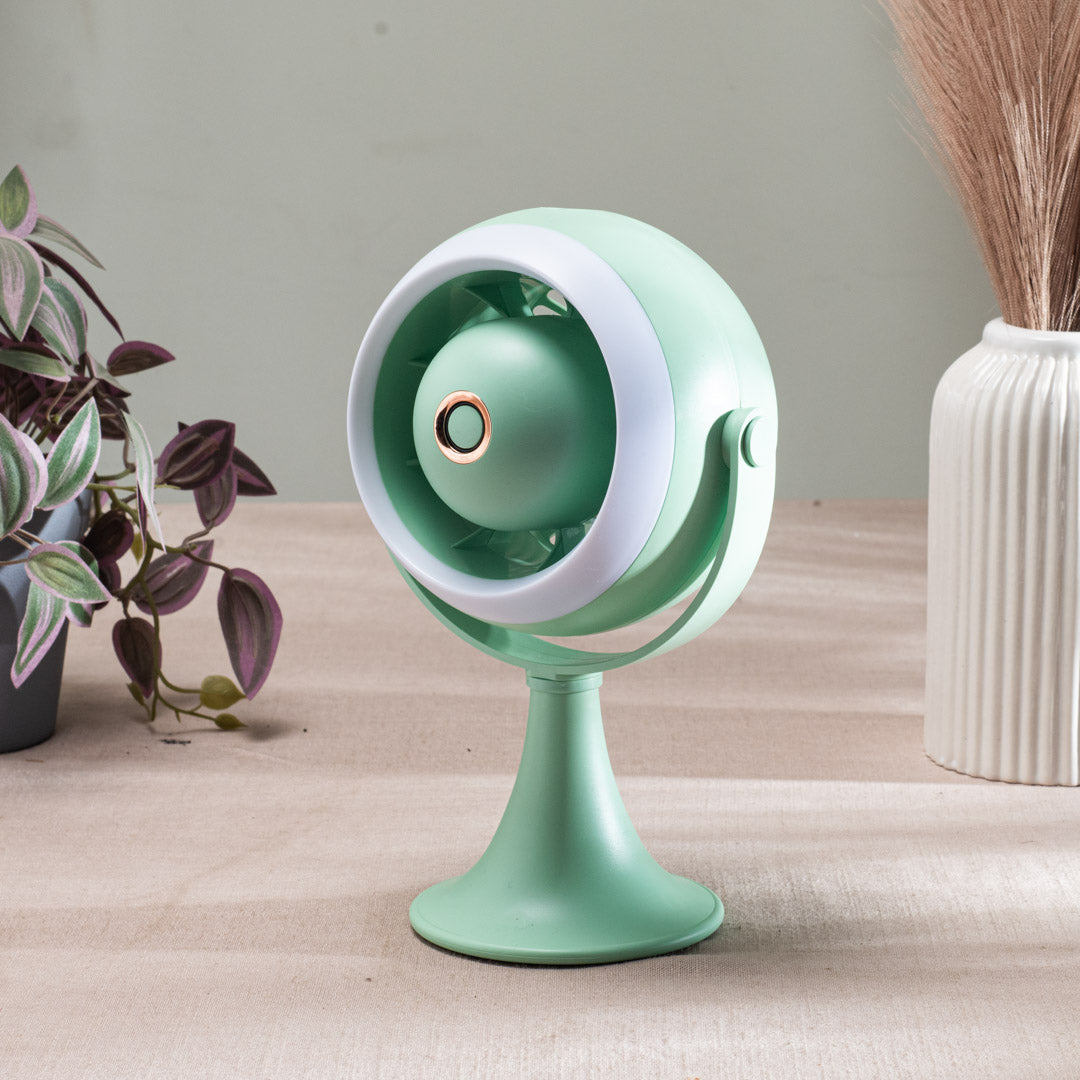 Portable Desktop Table Fan – 11 x 21 x 10 CM-Green Plastic Body