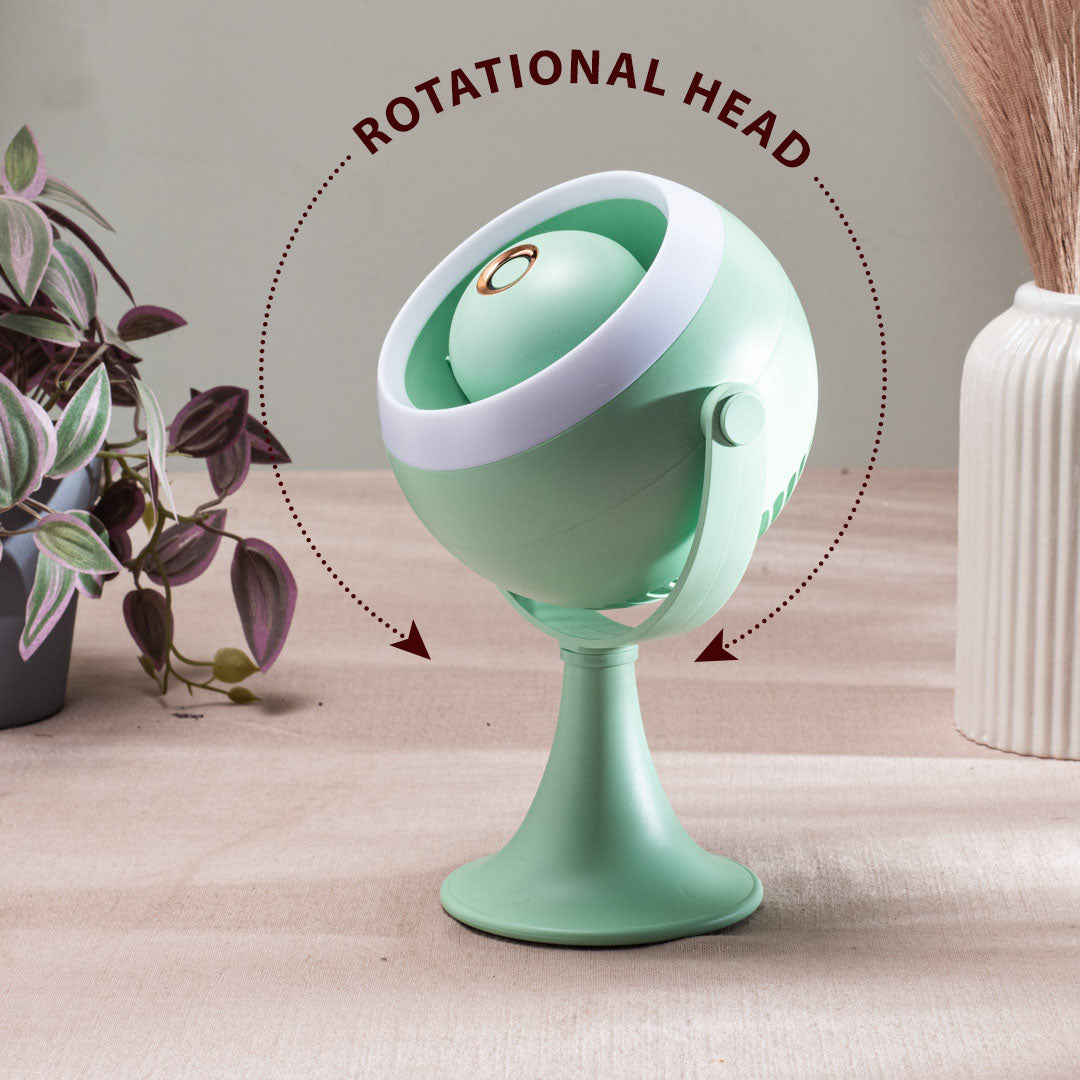 Portable Desktop Table Fan – 11 x 21 x 10 CM-Green Plastic Body