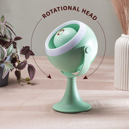 Portable Desktop Table Fan – 11 x 21 x 10 CM-Green Plastic Body