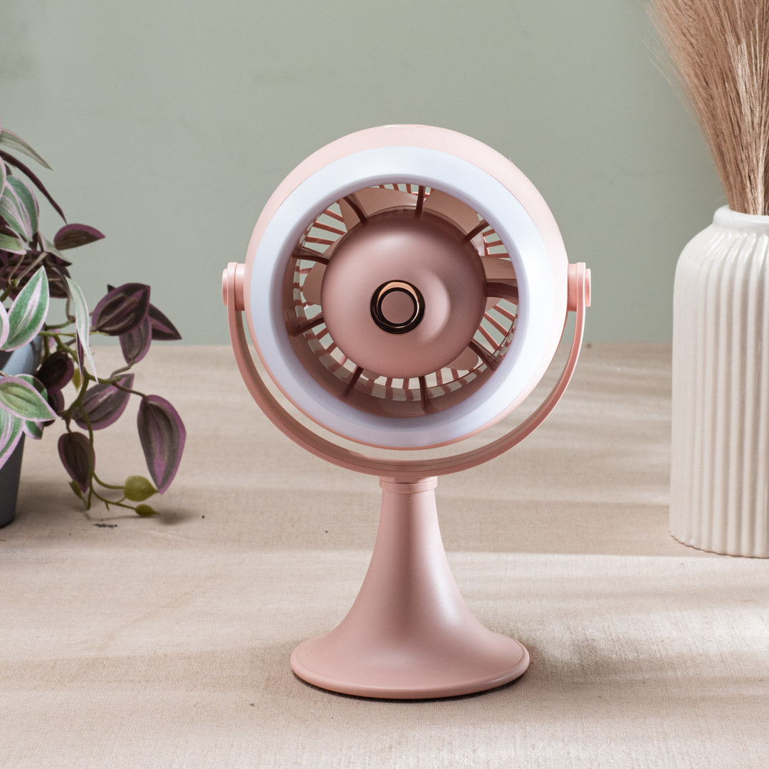 Portable Desktop Table Fan – 11 x 21 x 10 CM-Peach Plastic Body