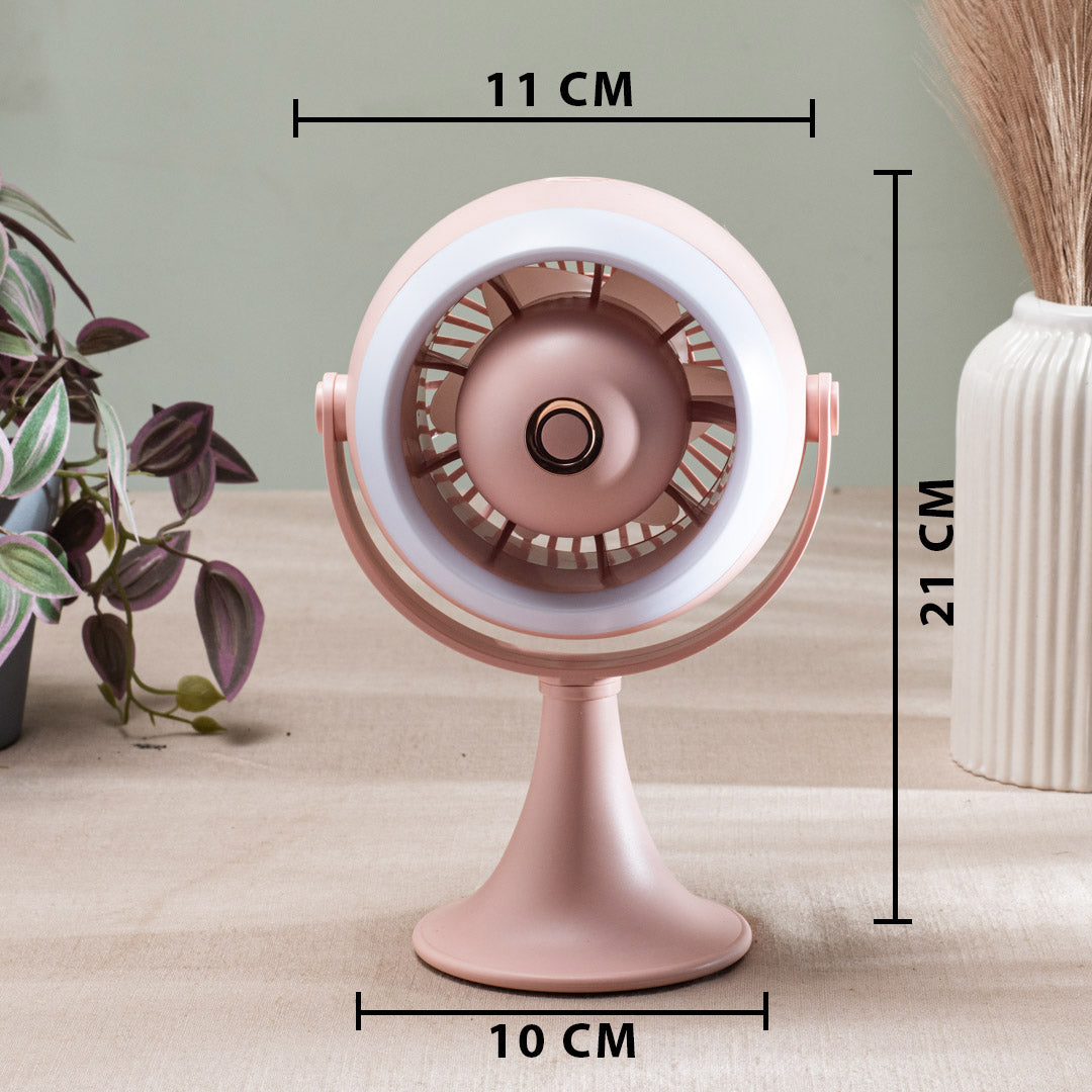 Portable Desktop Table Fan – 11 x 21 x 10 CM-Peach Plastic Body