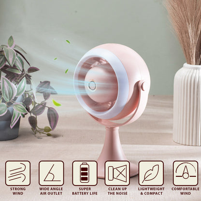 Portable Desktop Table Fan – 11 x 21 x 10 CM-Peach Plastic Body