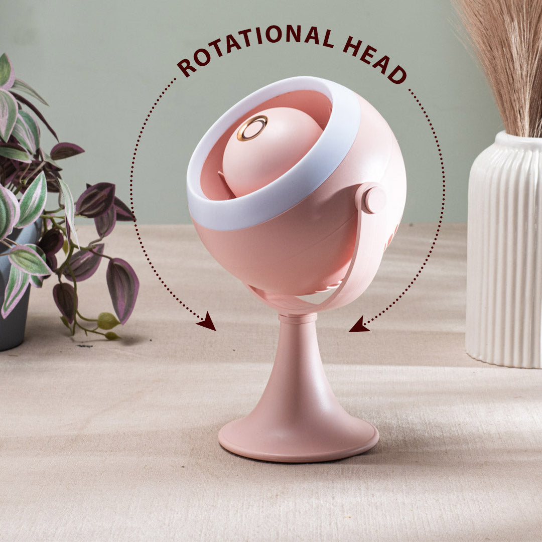 Portable Desktop Table Fan – 11 x 21 x 10 CM-Peach Plastic Body