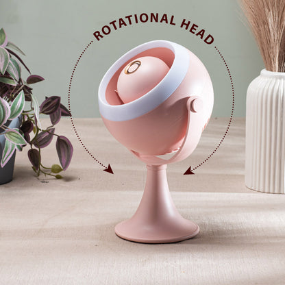 Portable Desktop Table Fan – 11 x 21 x 10 CM-Peach Plastic Body