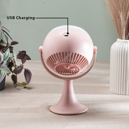 Portable Desktop Table Fan – 11 x 21 x 10 CM-Peach Plastic Body
