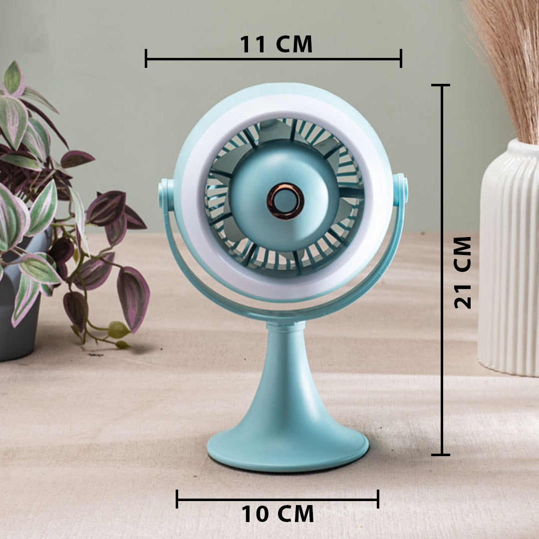 Portable Desktop Table Fan – 11 x 21 x 10 CM-Sky Blue Plastic Body