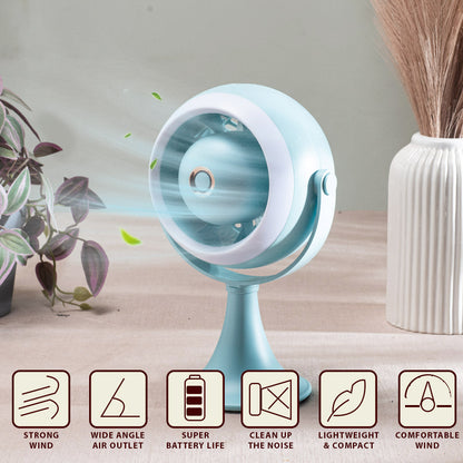Portable Desktop Table Fan – 11 x 21 x 10 CM-Sky Blue Plastic Body