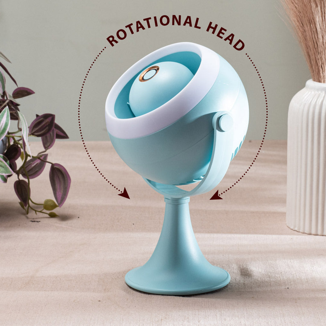 Portable Desktop Table Fan – 11 x 21 x 10 CM-Sky Blue Plastic Body
