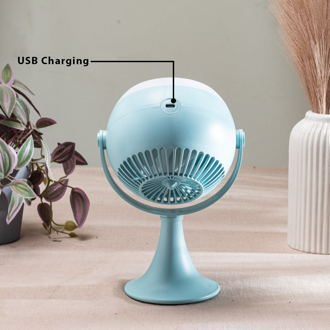 Portable Desktop Table Fan – 11 x 21 x 10 CM-Sky Blue Plastic Body