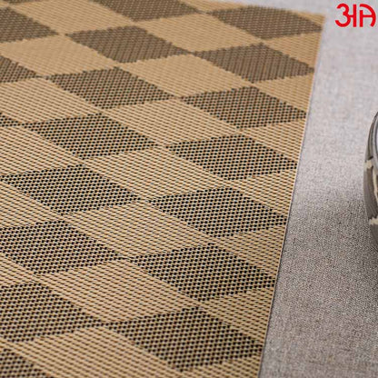 Beige And Brown Diamond Design Pvc Table Mat (2 Pcs Set) (12x18) Inch