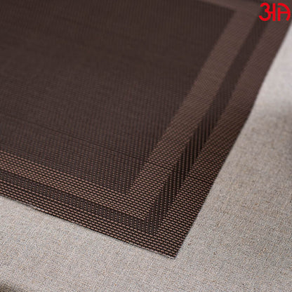 Elegant Brown Pvc Table Mat (2Pcs Set) (12x18) Inch