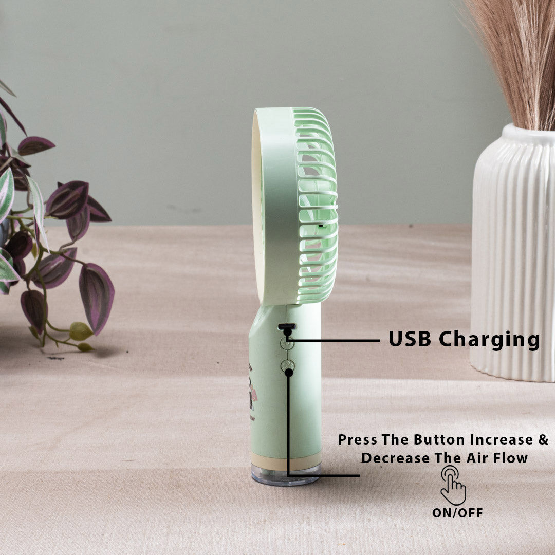 Cute Panda Portable Handheld Table Fan – 11 x 20 x 4 CM-Aqua Plastic Body