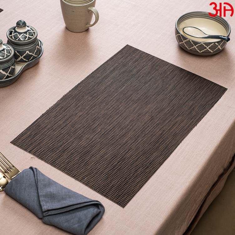 Rustic Brown Pvc Table Mat (2Pcs Set) (12x18) Inch