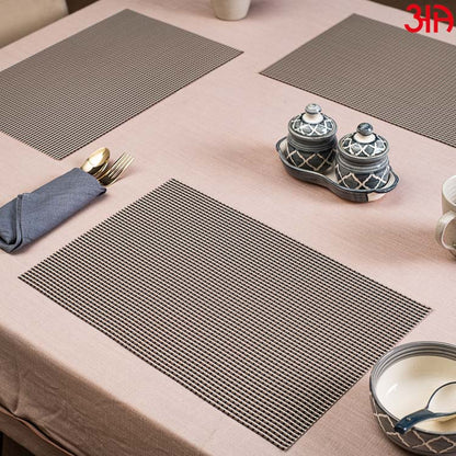 Weave Design Pvc Table Mat (2Pcs Set) (12x18) Inch