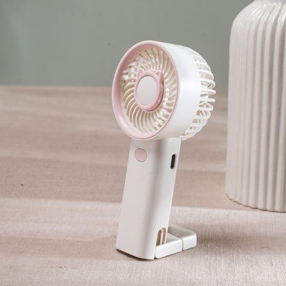 Cute Bear Portable Handheld Fan with Mist – 6 x 16 CM-White Plastic Body