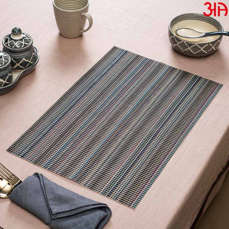 Multicolour Pvc Table Mat (2Pcs Set) (12x18) Inch