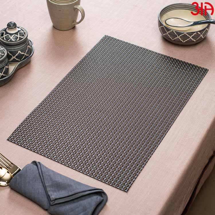 Black Hues Pvc Table Mat (2Pcs Set) (12x18) Inch