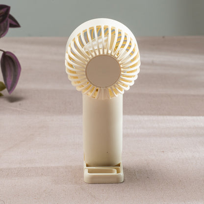 Mini Bear Ear Portable Handheld Fan – 6 x 16 CM-Cream Plastic Body