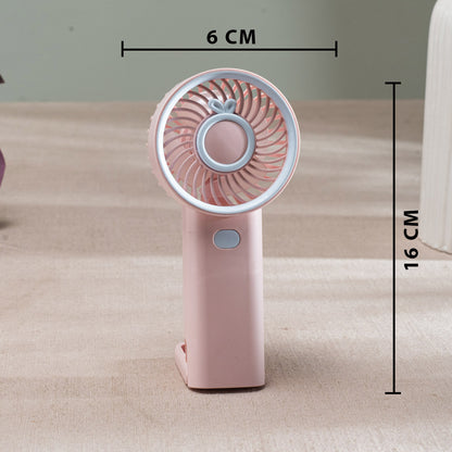 Mini Bunny Ear Portable Handheld Fan – 6 x 16 CM-Pink Plastic Body