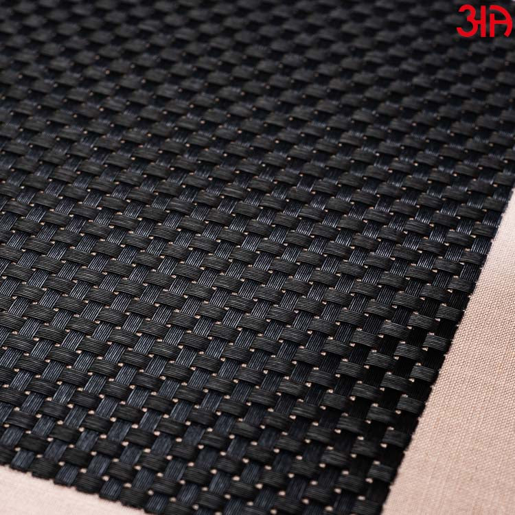 Jet Black Pvc Table Mat (2Pcs Set) (12x18) Inch